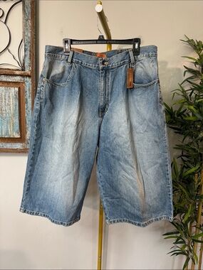 Sean John Light Blue Washed Denim Shorts